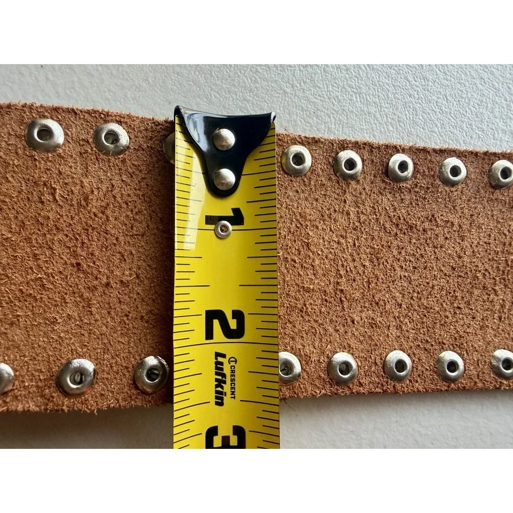 We The Free Sola Stud Belt Cognac Brown Leather Hip Belt S/M NWOT Boho Festival - Picture 10 of 11